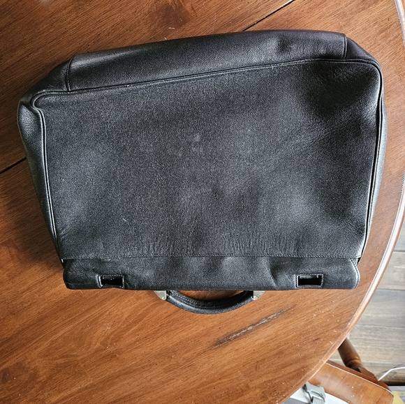BRAUNE BUFFEL mens leather briefcase black chrome Germany buisness casual bag - Picture 9 of 13